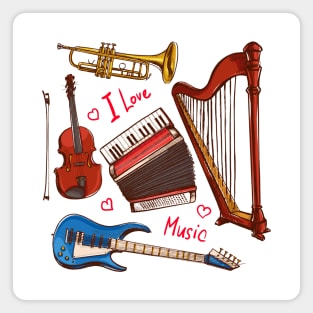 I love music instruments Magnet